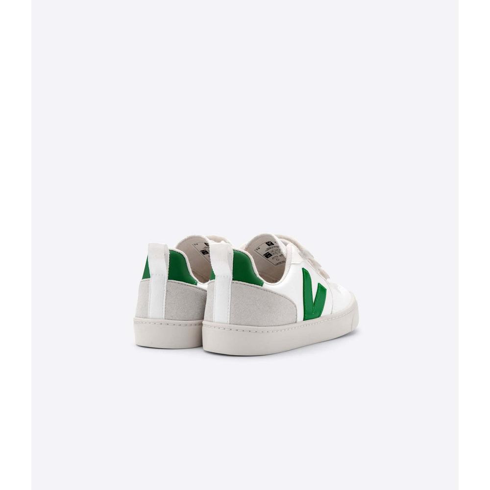 Veja V-10 CWL Schoenen Kinderen White/Green | BE 775KOR